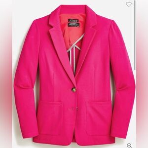 J. Crew x Mario Bellucci Patch Pocket Blazer Luxe Italian Ponte Hot Pink Size 16